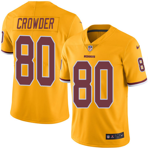 Nike Redskins #80 Jamison Crowder Gold Men's Stitched NFL Limited Rush Jersey - Click Image to Close